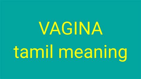 vagina meaning tamil